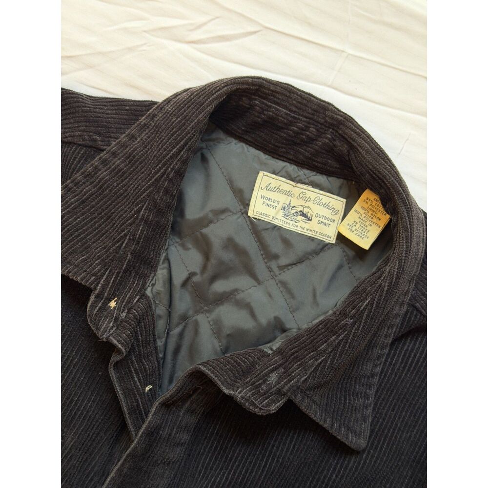 Gap Mens Black Corduroy Utility Shirt Jacket